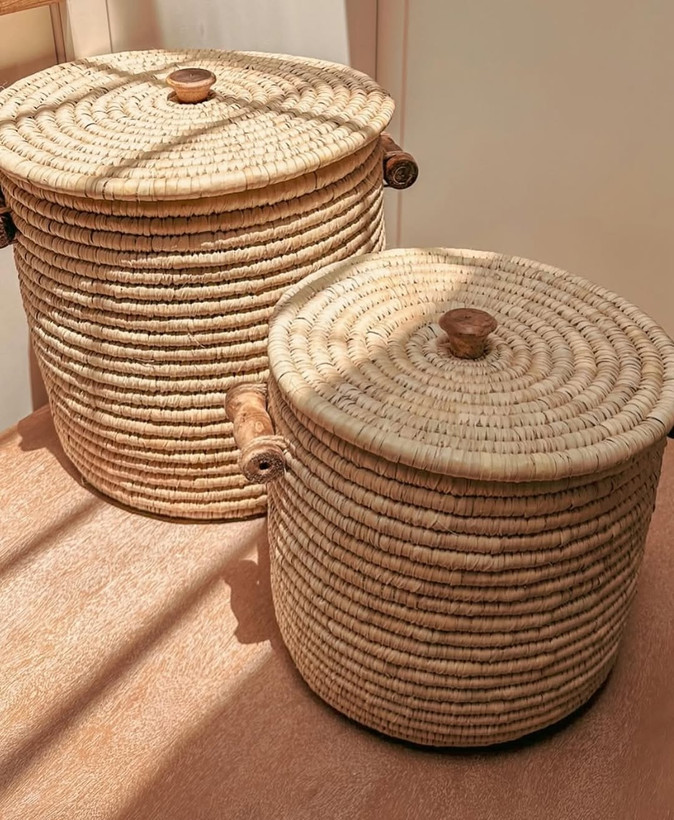 سبد استوانه حصیری ۱۰ کیلویی